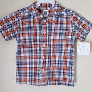 NWT Carter's baby boys plaid dress shirt size 12M